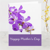 母の日に咲く紫の蘭の花 カード (黄色い花)