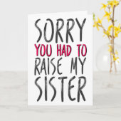 母の日に妹を育てなければならなくてごめんなさい カード (黄色い花)
