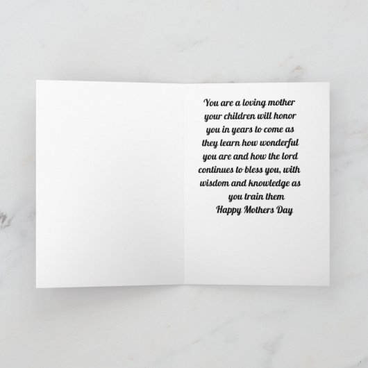 母の日に姉に折り畳んだグリーティングカード カード (内部)