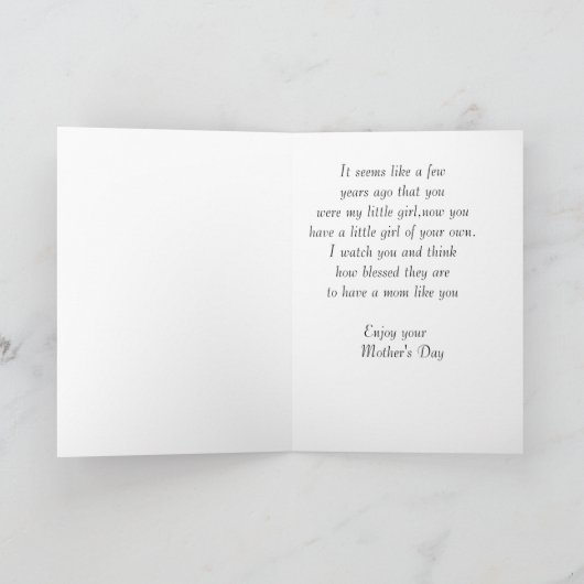 母の日に娘に カード (内部)