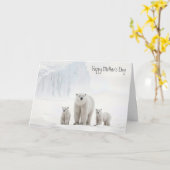 母の日に子牛のホッキョクグマ カード (黄色い花)