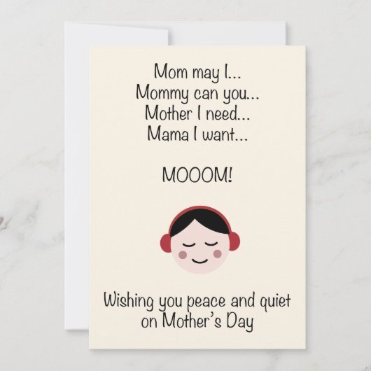 母の日に平穏と静けさを願う シーズンカード (正面)