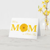 母の日に愛の母と一緒にガーベラデイジーの花 カード (黄色い花)