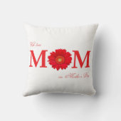 母の日に愛の母と一緒にガーベラデイジーの花 クッション (裏面)