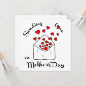 母の日に愛を送るフラットカード カード (正面/裏面インサイチュ)