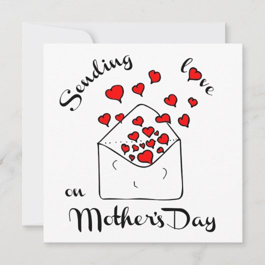 母の日に愛を送るフラットカード カード (正面)