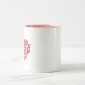 母の日に母おもしろい生が点灯 ツートーンマグカップ (中央)