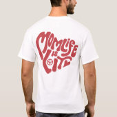 母の日に母おもしろい生が点灯 Tシャツ (裏面)