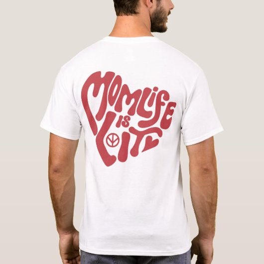 母の日に母おもしろい生が点灯 Tシャツ (裏面)