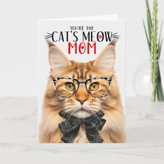 母の日に母のためにオレンジ・メイン・クーン・キャット シーズンカード (正面)