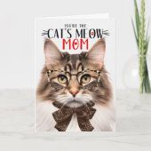 母の日に母のために茶色のノルウェーの森の猫 シーズンカード (正面)