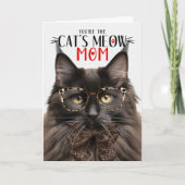 母の日に母のために茶色のメインのクーンキャット シーズンカード (正面)