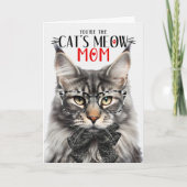 母の日に母のために銀メインのクーンキャット シーズンカード (正面)