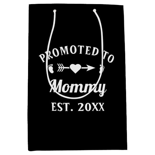 母の日に母の日に昇進する ミディアムペーパーバッグ (正面)