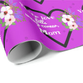 母の日に紫の情熱ハート ラッピングペーパー (ロールコーナー)