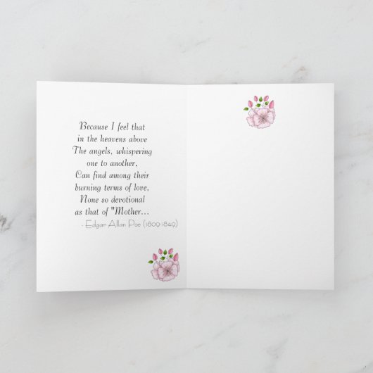 母の日に蝶と花 カード (内部)