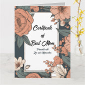 母の日に贈るベストマム認定証 カード (黄色い花)