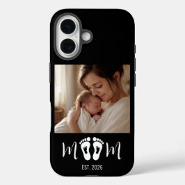 母の日に贈る赤ちゃんの足跡の写真 iPhone 16ケース