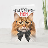 母の日に赤いノルウェーの森の猫を シーズンカード (正面)