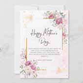 母の日に金ゴールドの枠を持つ牡丹 シーズンカード (正面)