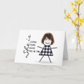 母の日に髪を結う女の子 カード (黄色い花)