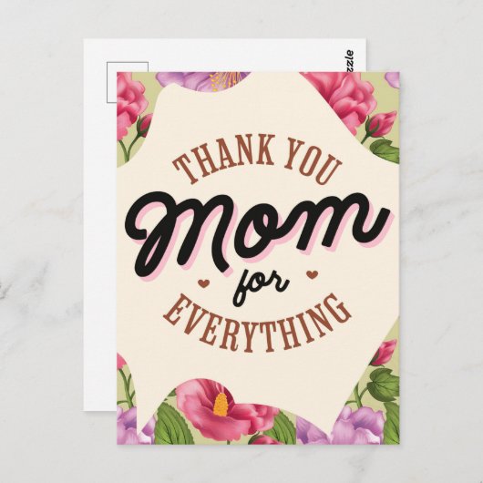 母の日のあいさつを全部お母さんにありがとう ポストカード (正面/裏面)