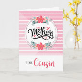 母の日のいとこピンクの盆栽 カード (黄色い花)