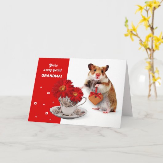 母の日のおばあちゃんのために。ハメおもしろいスター カード (黄色い花)