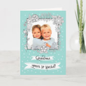 母の日のおばあちゃんのために。フォトカカスタムード カード (正面)