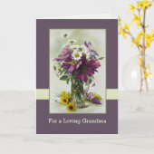 母の日のおばあちゃんのために。フラワー絵画ズ カード (黄色い花)