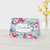 母の日のおばあちゃんのために。ヴィンテージバラ カード (黄色い花)