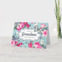 母の日のおばあちゃんのために。ヴィンテージバラ カード
