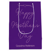 母の日のおばあちゃん紫へ王室の幸せ ミディアムペーパーバッグ (裏面)