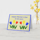 母の日のおばさん カード (黄色い花)