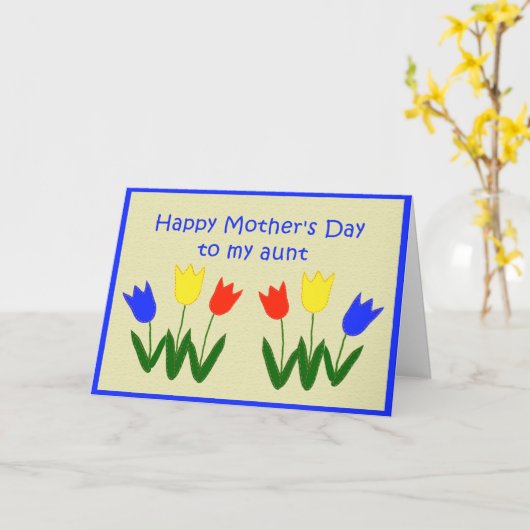 母の日のおばさん カード (黄色い花)