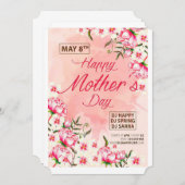 母の日のおめでとうカード 招待状 (正面/裏面)