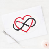 母の日のお母さんの無限ハート 楕円形シール (封筒)