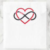 母の日のお母さんの無限ハート 楕円形シール (バッグ)