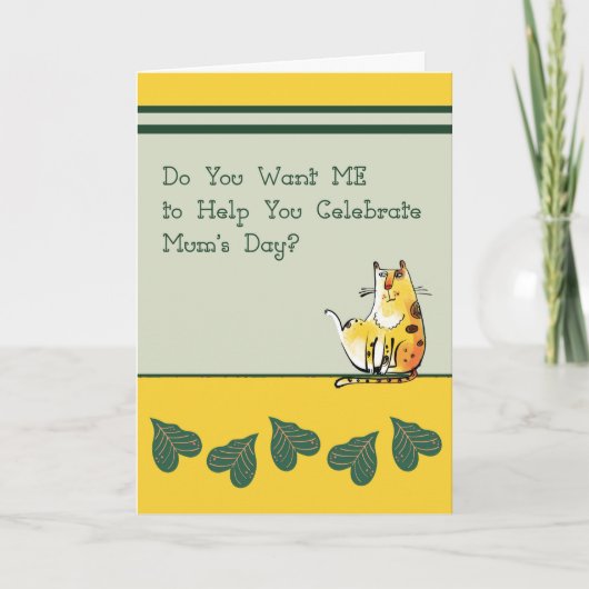 母の日のお母さんの猫用カード サンキューカード (正面)