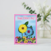 母の日のお母さんひまわり ポストカード (スタンド正面)