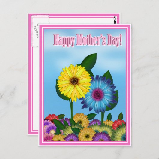 母の日のお母さんひまわり ポストカード (正面/裏面)
