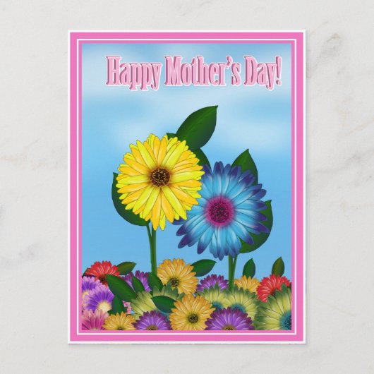 母の日のお母さんひまわり ポストカード (正面)