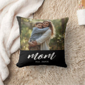 母の日のお祝いに「Mom Established Photo」 クッション (ブランケット)
