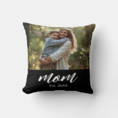 母の日のお祝いに「Mom Established Photo」 クッション (正面)