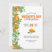 母の日のお祝いのオレンジの招待状 招待状 (正面)