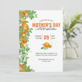 母の日のお祝いのオレンジの招待状 招待状 (スタンド正面)