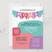 母の日のお祝いのパーティー 招待状 (正面)