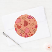 母の日のお祝いパターン ラウンドシール (封筒)