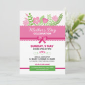 母の日のお祝いパーティー招待チラシ 招待状 (スタンド正面)