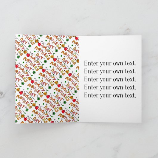 母の日のお祝い カード (内部)